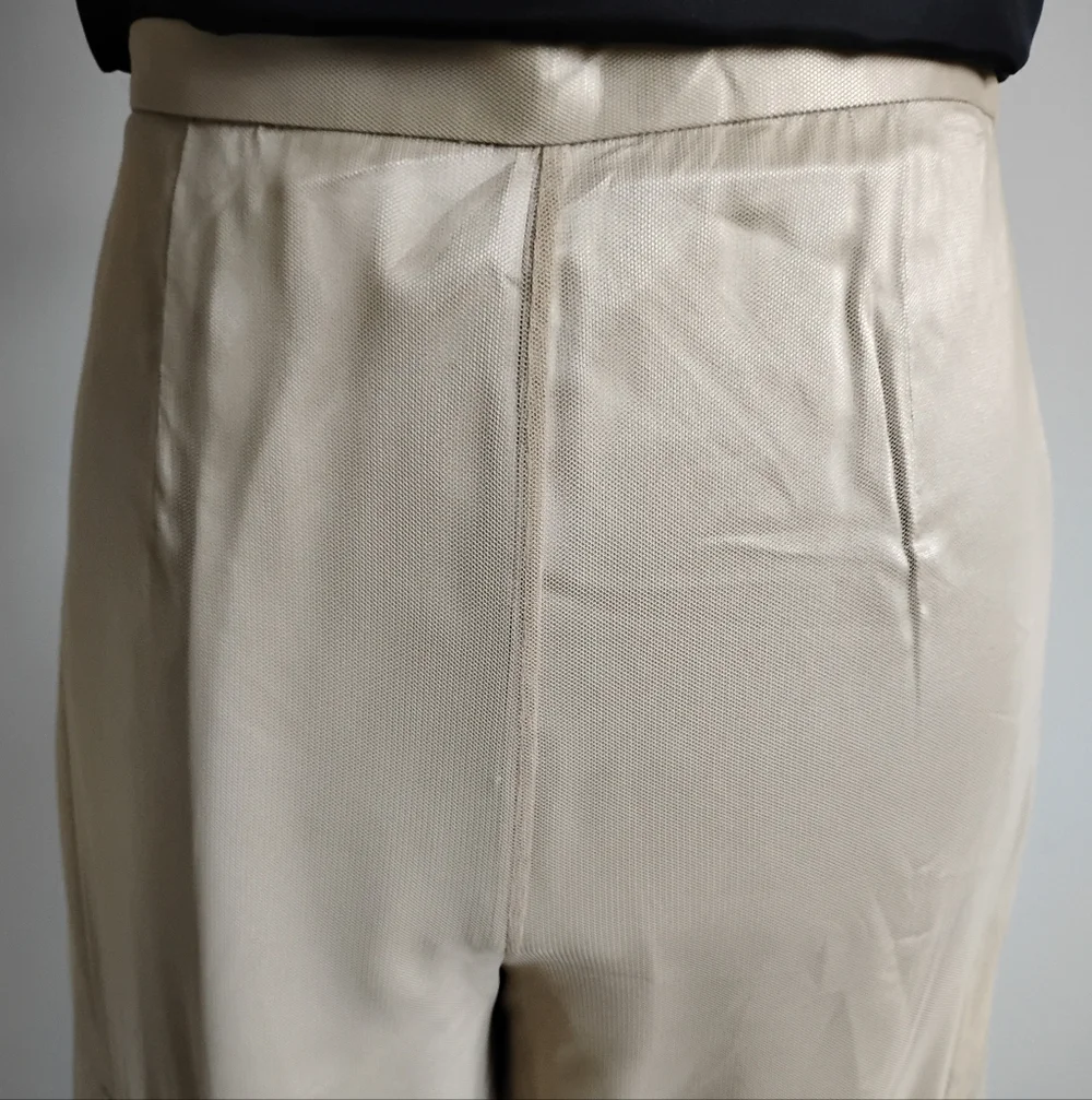 Vie By Victoria Royal By Mary Bay Silk Beaded Tulle Pants Gold Beaded Size 4 - Picture 6 of 15
